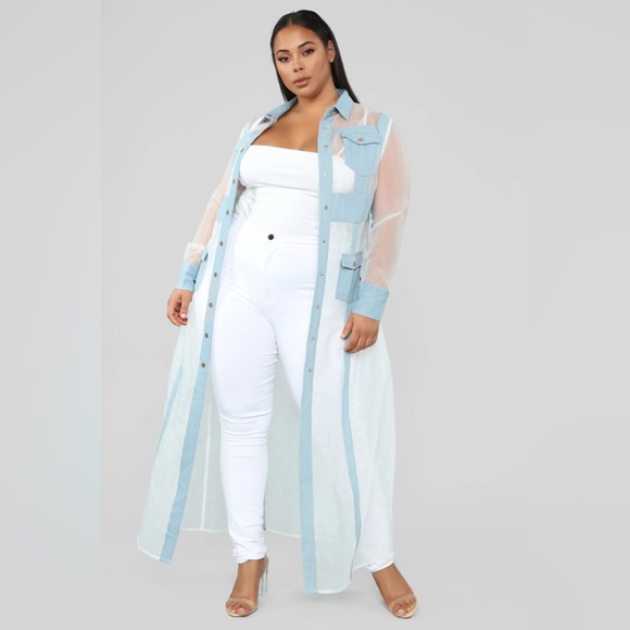 Denim and sheer jacket - Picture 2 of 5